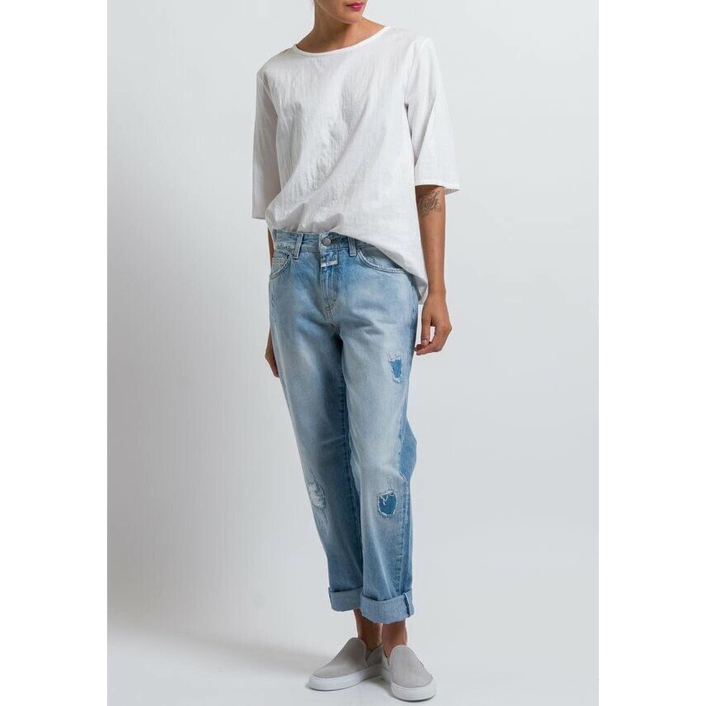 Closed Jay Jeans Italian Denim- Relaxed Boyfriend Anthropologie In Pale 29 W 31